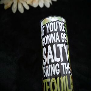 Black and White Tequila Themed Tumbler